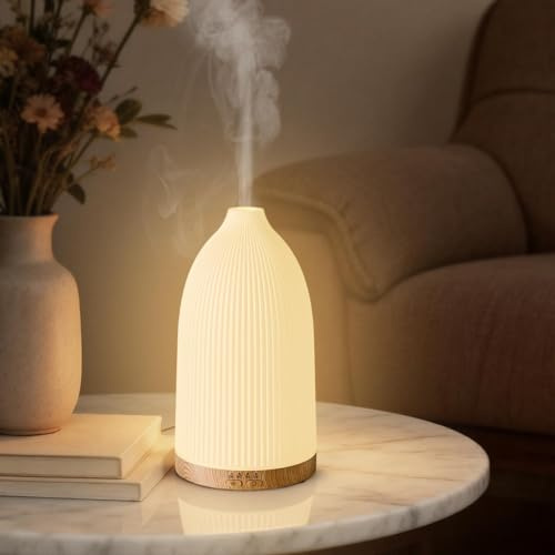 Salking diffuser eteriska oljor diffuser 100 ml – aromaterapi doftspridare rumsdoft doftoljediffusorer eterisk olja rumsdiffuser tyst RGB rumsdiffuser ultraljud justerbar för kontor träkorn