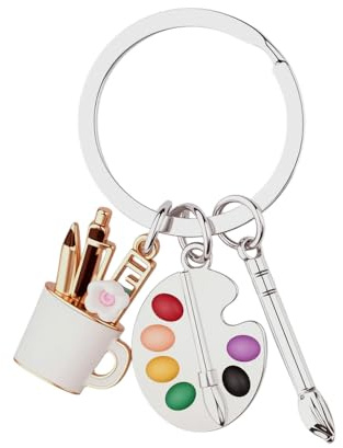 Valentines Day Gifts for Artists Painters Keychain Paint Palette Key Chain for Women Men Friend Painter Birthday Gift for Artists Art Lovers Gifts for Women Men Art Teacher Appreciation Gifts Ideas