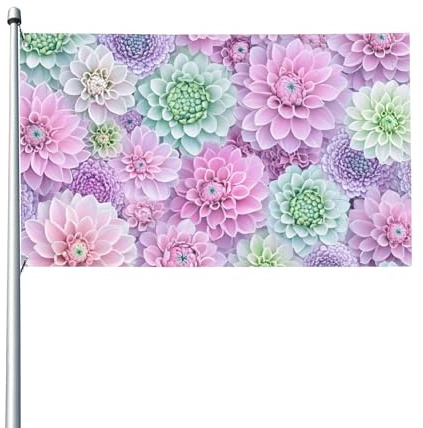 Chrysantheme – Bunte Blume Garten Fahnen Premium Dekoration Fähnchen Lichtbeständige Garten Banner Für Haus Feiern Dekoration 90X150Cm