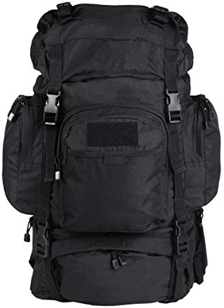 Mil-Tec Mochila Commando (55 L) • Mochila táctica de combate o mochila de trekking con marco de aluminio, compartimento inferior y frontal • Mochila impermeable para exteriores del ejército alemán