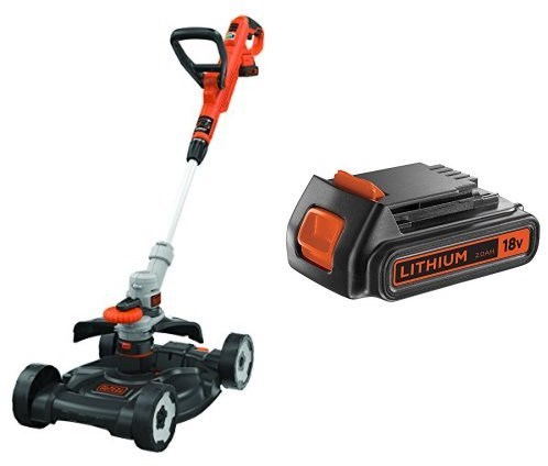 BLACK+DECKER STC1820cm Tagliabordi Rasaerba 3 in 1 a Batteria, al Litio, 18 V, 2.0 Ah + BL2018-XJ Batteria al Litio, 18 V, 2.0 Ah
