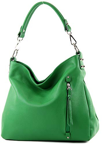 modamoda de T183 Damen Schultertasche Business Bag Groß Echtleder handmade in Italy