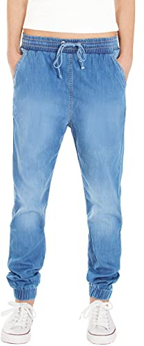 Fraternel Jeans Donna Pantaloni Jogger con Caviglie elasticate Azzuro Chiaro Taglia: 3XL