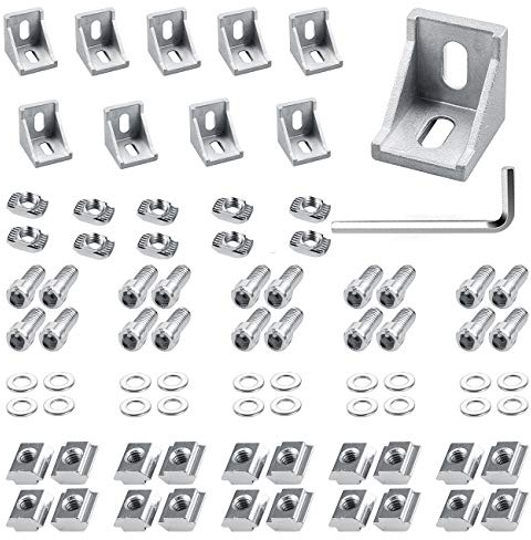 Eckwinkel 40 x 40mm Eckverbinder 10 x Winkel aus Aluminium für Aluprofil/Aluformrohre(Silber)
