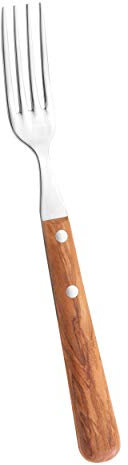 SCHWERTKRONE® Menü Gabel 20 cm [OLIVENHOLZ & EDELSTAHL] - Oliven Holzgriff - Menügabel - Fork - Besteck Gabel mit feinem Holzgriff - Tafelgabel vernietet mit 18/10 Edelstahl