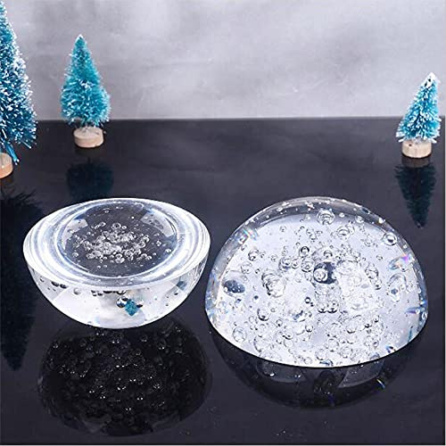 Crystal Glass Half Bubble Ball Paperweight Hemisphere Dome Magnifying Glass Half Home Decoration Ornaments Figurines Gift Miniature-Transparent_100mm