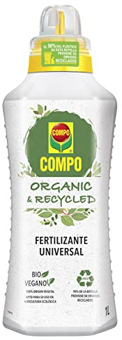 COMPO Organic&Recycled Fertilizante Universal para todo tipo de plantas, Vegano, Reciclable, 10 x 1L