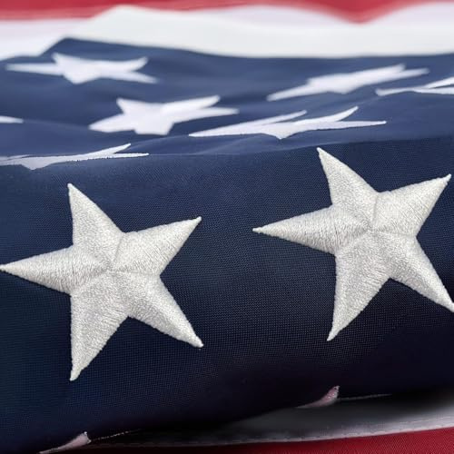 ROTERDON American Flag 3x5 FT Outdoor - Made in USA, USA Heavy Duty Nylon US Flags with Luxury Embroidered Stars, Sewn Stripes and 2 Brass Grommets