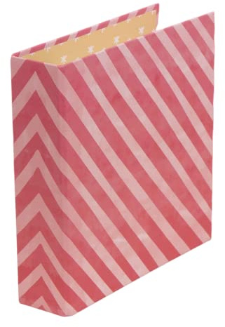 Craftelier - Diagonal Stripe Pattern Lined Cardboard Album (6“ x 8”) - All You Need is Christmas | 2 White Metal Ring System | Size 22.5 x 23 x 6 cm - Color Pink and Fuchsia