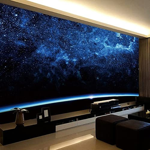 YXTSmurals Blu Cielo Stellato Stelle Carta Da Parati Effetto 3D Fotomurale - Fotografica Fotomurali Decorazione Dell'Ufficio Della Camera Da Letto Del Salone, Pvc Hd Fotomurali Poster
