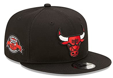 New Era Chicago Bulls NBA 6 Times NBA Champion Sideptach 9Fifty Snapback Cap Black - S-M (6 3/8-7 1/4)