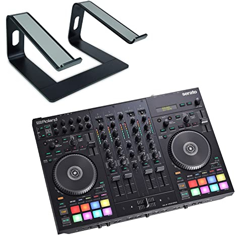 Roland DJ-707M Mobiler DJ-Controller Mischpult + keepdrum Laptopständer Schwarz
