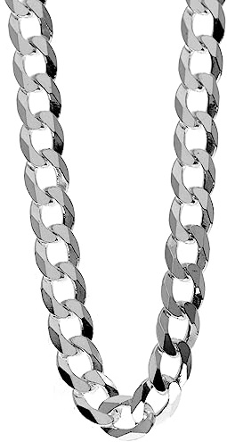 SilverAmber Jewellery UK - Tillverkad i Italien - 925 sterling silver 3 mm eller 4 mm tjock pansarkedja för män och kvinnor - unisex - PD-IT