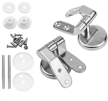 2 StückToilettensitz-Schrauben-Set,WC Sitz Scharniere, Scharnier für Toilettensitz aus Zinklegierung, Schrauben für Scharniere, Pflegezubehör für Toilettendeckel, Dehnschrauben und Befestigungen