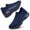 Womens Walking Shoes Non Slip Running Shoes Breathable Workout Shoes Lightweight Gym Sneakers Navy Blue Size 7