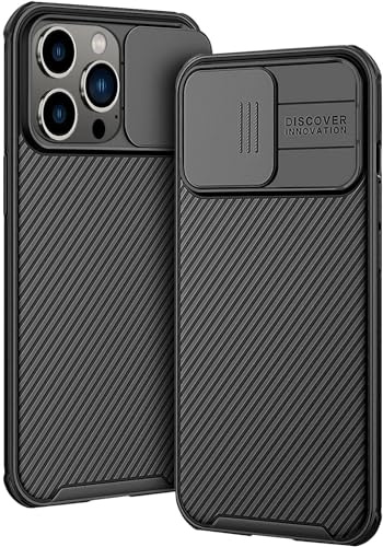 Colala Custodia per iPhone 15 Pro Max Cover - Copertura della Fotocamera Scorrevole, Materiale PC + TPU di Alta Qualità, Antiscivolo, Antiurto, Antigraffio - Nero