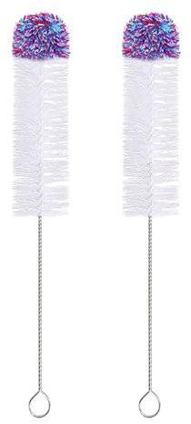 XMNIVATE 2 Drinking Straw Cleaning Brushes, Bottle Cleaner, Kitchen Brush, Bottle Cleaning Tool, Long Handle Bottle Cleaning Brush, Nylon Bristle Brush(Blue and White).
