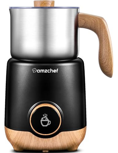 AMZCHEF 8 in 1 Electric Milk Frother for Latte, 550W Automatic Milk Frother and Steamer with 600ml Detachable Cup, Hot and Cold Milk Machine, Hot Chocolate and Nut Milk Maker, Induction Heating