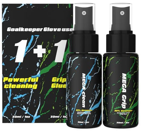JFSLiF Torwarthandschuh-Spray-Set, enthält MSDS-zertifiziertes 30 ml Sports Product tackifier and 30 ml Sports Equipment Cleaner
