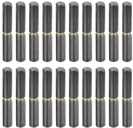 QUARKZMAN 20Pz Saldare Barile Cerniere 3-1/8x8/16 LxP Carbonio Acciaio | 0.28 Perno OD, per Metallo Cancello Altalena Porta Rimorchio Ramp, Saldabile Staccabile, Barile Cerniere