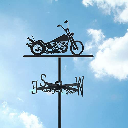 Girouette Moto Ornement Extérieur en Acier Inoxydable Girouette Indicateur De Direction pour Ferme Cour Jardin Gazebo Décorations,Moto~5