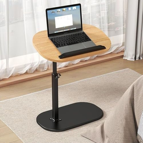C-Tisch, Beistelltisch, höhenverstellbar, C-förmiger Untertisch, 360° schwenkbare Tabletttische, Laptop-Beistelltisch mit kippbarem Tablett, kleine Kaffee-C-Tische für Schlafsofa, Badewanne(Wood color