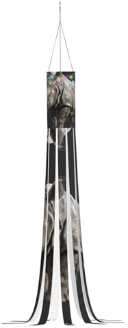Windsack mit Tier-Nashorn-Druck, Halloween-Serie, Geister-Thema, hängende Outdoor-Dekorationen, 150 cm