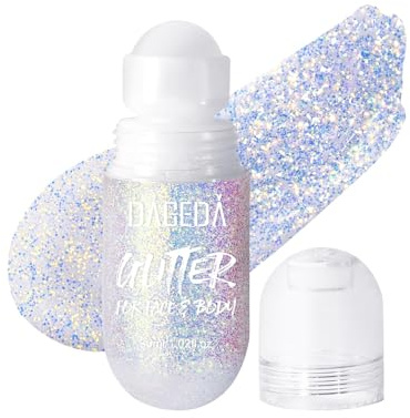 Prreal Roll-on Body Glitter Gel rullglitter färgskiftande glitter för festivaler och raves, holografisk glitter för ansiktsmålning, glitter i hårgelé