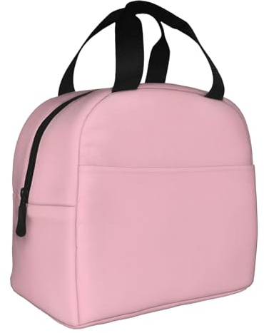 GaxfjRu Bolsa de almuerzo duradera de color rosa sólido – Bolsa térmica térmica para lonchera para adultos y niños pequeños