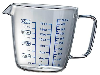 Amosfun Vaso Medidor De Vidrio Taza Medidora De Borosilicato Resistente Altas Temperaturas Fácil De Usar