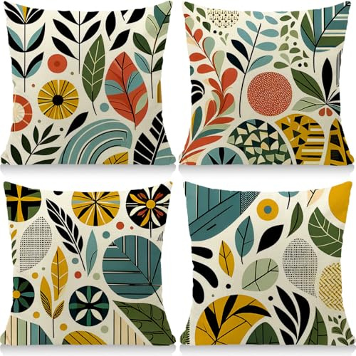 Cirzone Kissenbezug 45x45 2er Set Outdoor Kissen Leinen, Boho Deko für Deko Wohnzimmer, Garten, Balkon