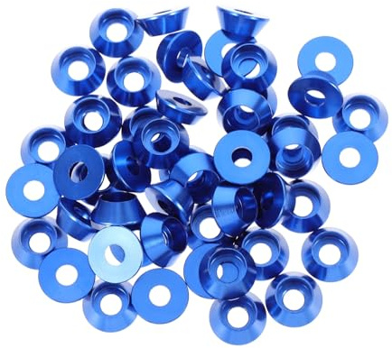 TIDTALEO 50 Piezas De Juntas Cónicas De Aluminio Anodizado M5, Cabezal De Copa Cónica Color Azul, Resistentes Corrosión, Antideslizantes Modelos De Repuesto