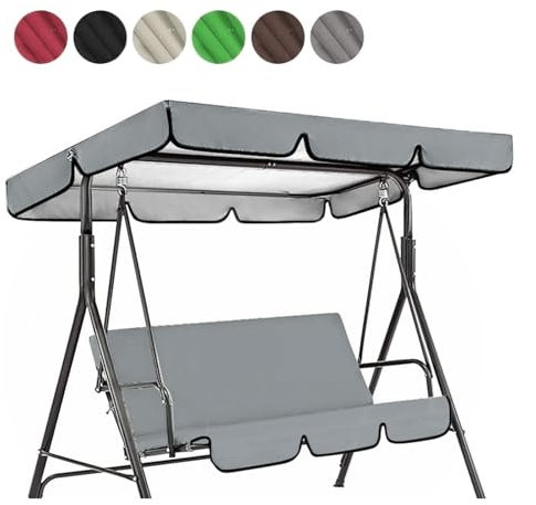TYBEITAO Tela Oxford Recubierta De Plata 600D Toldo Balancin De Jardin Resistente ai Viento Y ai Desgarro Liquidación De Columpios para Porche Al Aire Libre,Gray-164 * 114 * 15cm