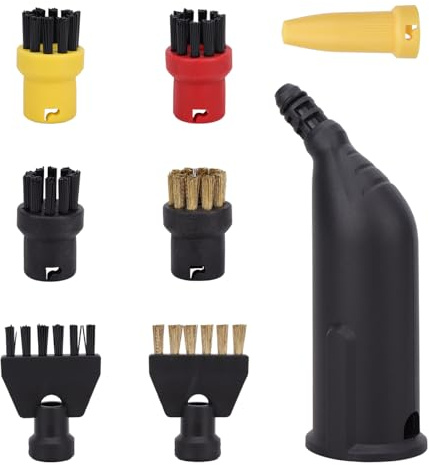 8 Pack Bürste Zubehör für Karcher Easyfix SC1 2 3 4 5 Dampfreiniger, Nylon Messing Rundbürstenset Düse Ersatzteil Aufsätze für Kärcher Dampfreiniger, Fugenbürste,Reinigungsbürste,Mundstück Düse