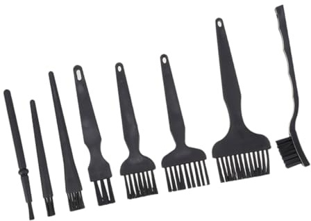 Kit de Brosses de Nettoyage pour Clavier D’Ordinateur 8 Pièces PP Noir | Antistatique, Manche Ergonomique, Rangement Facile, Usage Maison ou Atelier