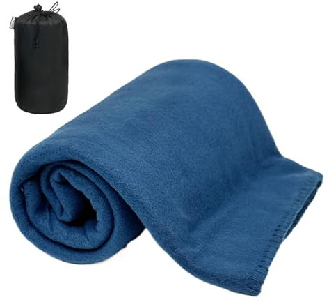 Genérico Manta de Viaje, Manta Grande para Avión con Bolsa De Transporte, Ropa De Cama Reutilizable, Lavable A Máquina para Dormitorio, Sofá, Acampada, Playa, Picnic