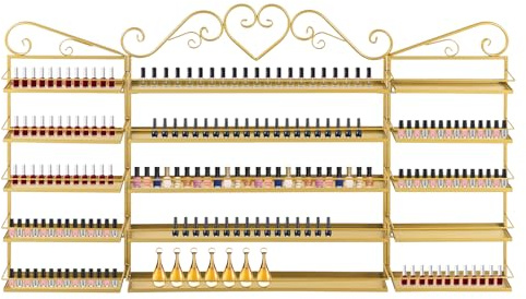 5 Stück Display Rack, Wandregal, Wandregal, Lippenstifthalter für Zuhause, Nagelstudios, Spas, Geschäfte (Gold)
