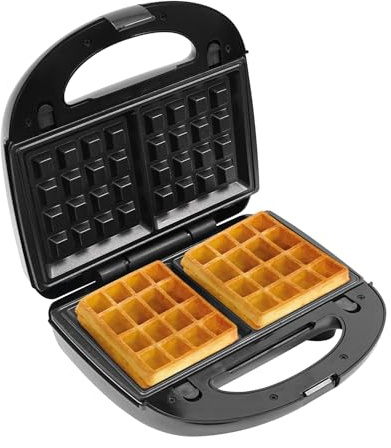 3-in-1 Sandwichmaker (Sandwiches, Waffeln und Donuts), 750W Doppelseitige Kontaktgrill mit 6 austauschbaren Platten, Multifunktionaler Waffeleisen, Antihaftbeschichtung