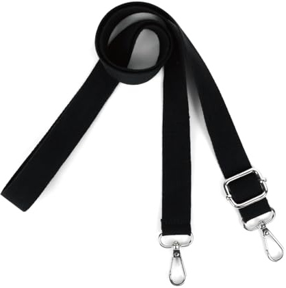 RhiVrillion 2.5cm Schwarz Breiter Taschengurt Verstellbarer Schultergurt für Taschen Taschengurte zum Wechseln Schulterriemen - Silber Clip