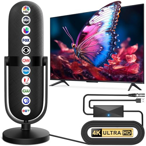 2026 TV Antenna for Local Channels,Antenna for Smart with 360° Signal Booster Reception,Digital Antenna 1900+ Miles Range Support 8K 4K 1080p Televisions,Strongest HD TV Antenna Indoor