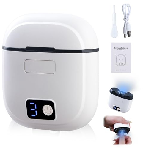 Cortauñas Eléctrico con Luz LED Automático 2 en 1 Recargable por USB Diseño Ergonómico para Bebés, Niños, Adultos y Personas Mayores
