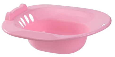 Sitzbadewanne aus Kunststoff für Wochenbettpflege und Behandlung, Rosa | Glatte Oberfläche, Auslaufschutz, Rutschfestes Design, Leicht zu Reinigen, für Schwangere und Ältere