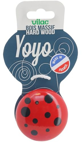 Yoyo Coccinelle en Bois Laqué Fabriqué en France pour Enfant Dès 3 Ans | Jouet traditionnel intemporel | motricité et coordination œil-main | design ludique et coloré | idée cadeau enfant et adulte