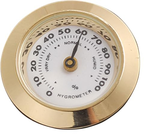 Igrometro Rotondo per Analogico Sigari Humidor Metallo | Misura Umidità Precisa, Formato Mini Compatto, Uso Versatile per Custodie e Contenitori