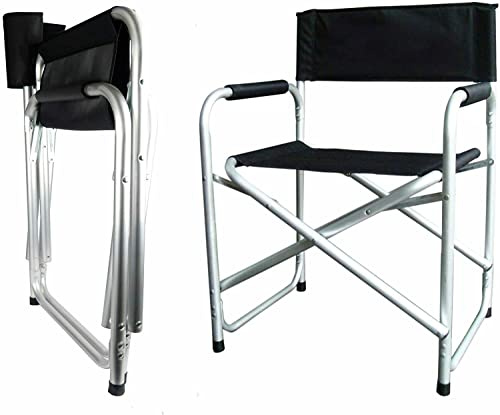 Hyfive Directores Silla Plegable de Aluminio Asiento de Camping con Brazo Negro