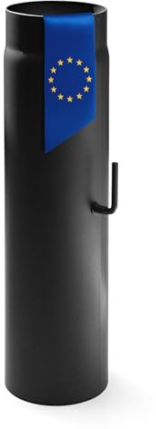 raik Rauchrohr Ofenrohr 150 mm Durchmesser 500 mm Länge Materialstärke 2 mm legierter Stahl Senotherm-Beschichtung eingebrannt mit Zugregulierung schwarz Made in EU bis 600°C