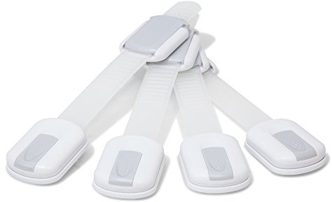 Achilles Kindersicherung, Schranksicherung Türsicherung Schubladensicherung für Kinder, 4 Stück (1er Pack) (weiss)