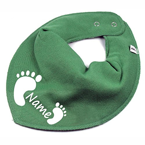 HALSTUCH mit Namen oder Text personalisiert für Baby oder Kind aus Baumwolle in Einheitsgröße Füßchen