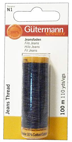 GüTERMANN Nähgarn Jeansgarn SB, 100 m, Farbe: 5154 Schwarz
