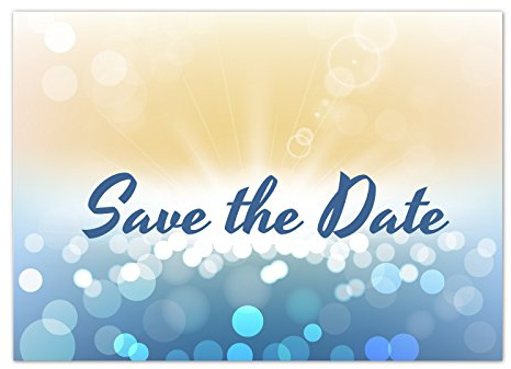 Einladungskarten Manufaktur Hamburg 10 x Save the Date Karten mit Umschlag/Moderner Verlauf Blau Gelb/Hochzeit/Heiraten/Geburtstag/Party/Einweihung/Einladung/Verkündung